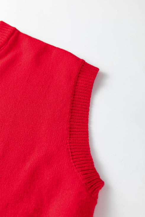 Yeehaw Graphic Sleeveless Crew Neck Knit Sweater