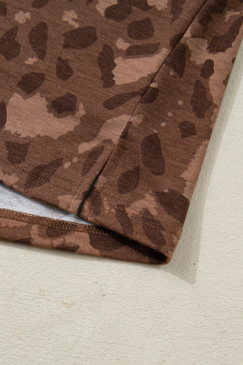 All Over Print Western Patchwork Leopard Striped Short Set