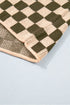 Checkered Drop Shoulder Long Sleeve Knit Sweater