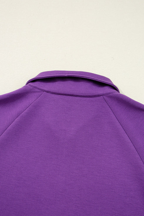 Sporty Half Zip Pullover Mini Skort Two Piece Dress