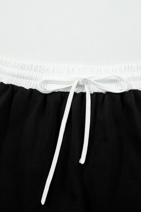 Varsity Stripe Contrast Trim Pullover Skort Two Piece Dress