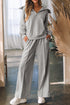 Zip Sailor Collar Pullover Athleisure Sweatpants Two Piece Pant Set