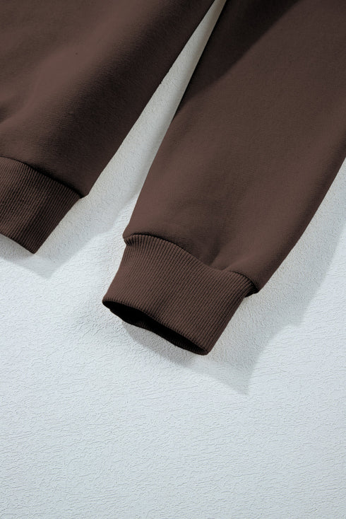 Collared Raglan Sweatshirt And Wide Leg Pant Set