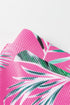 Ribbed Tropical Leaf Print High Waisted Bikini Set