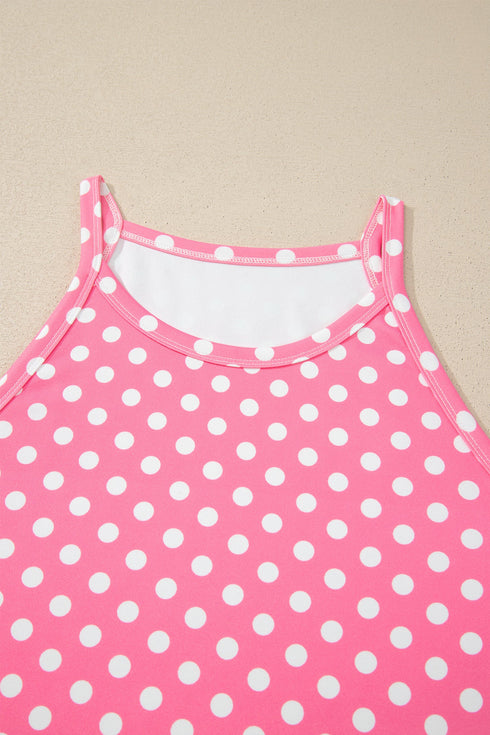 Polka Dot Print Slim Tank And Loose Pant Set
