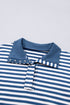 Striped Trim Raw Seam Split Hem Loose Pullover Sweatshirt