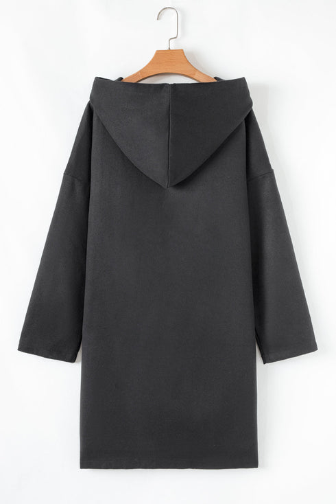 Casual Stretch Zip Up Hooded Coat