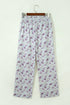 Camo Print Drawstring Waist Loose Fit Full Length Pants
