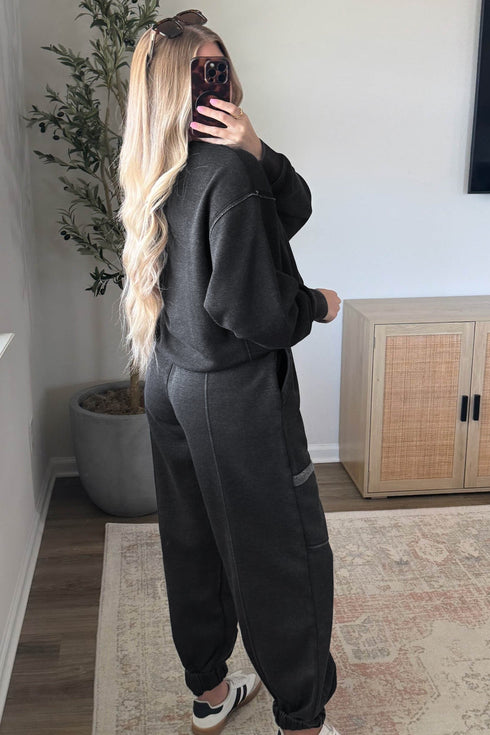 Polyester Cotton Seamed Coordinated Jogger Pant Set