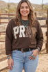 Pray Letter Patchwork Round Neck Long Sleeve Sweatshirt