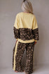 Leopard Print Long Sleeve V Neck Wide Leg Pant Set