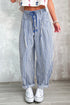 Southern Belle Striped Drawstring Loose Denim Pants