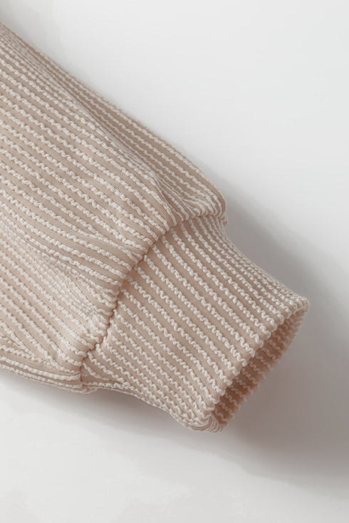 Corded Textured Long Sleeve Pullover And Pant Set