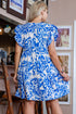 Exclusive Floral Print V Neck Ruffle Sleeve A Line Dress