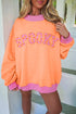 Polka Dot Letter Graphic Applique Tunic Sweatshirt
