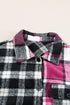 Paneled Checked Button Front Plaid Shacket