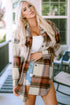 Casual Plaid Print Flap Pocket Long Shacket
