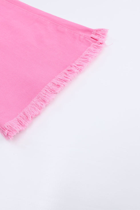 Vintage High Waist Distressed Raw Hem Flare Jeans