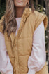 Pure Polyester Oversized Stand Collar Zip Vest