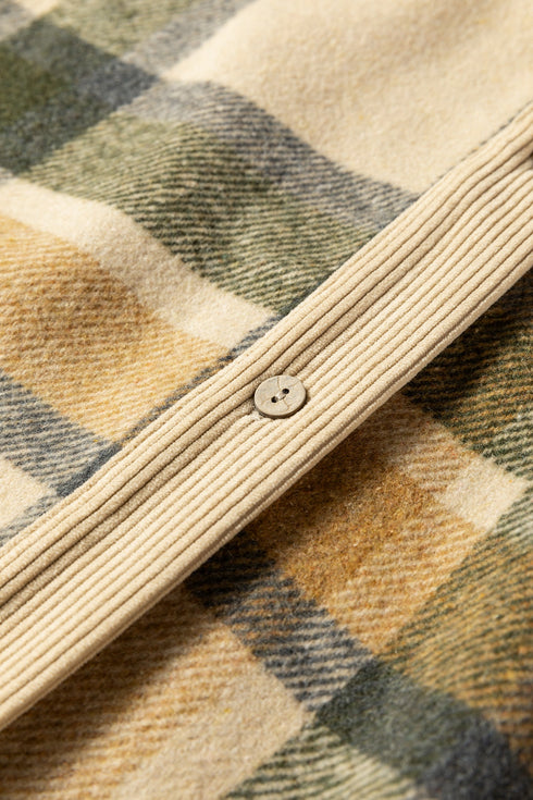 Retro Western Patchwork Corduroy Plaid Shacket