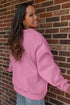 WWJD Mixed Pattern Mock Neck Embroidered Patch Sweatshirt