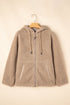 Exclusive Casual Fleece Zip Up Drawstring Hooded Pocketed Jacket