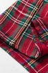 Plaid Ruffle Cuff Button Front Pocket Mini Dress