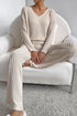 Ribbed Knit Wide Leg Slouchy Two Piece Loungewear