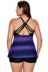 Striped Empire Waist Tankini Top With Boy Shorts