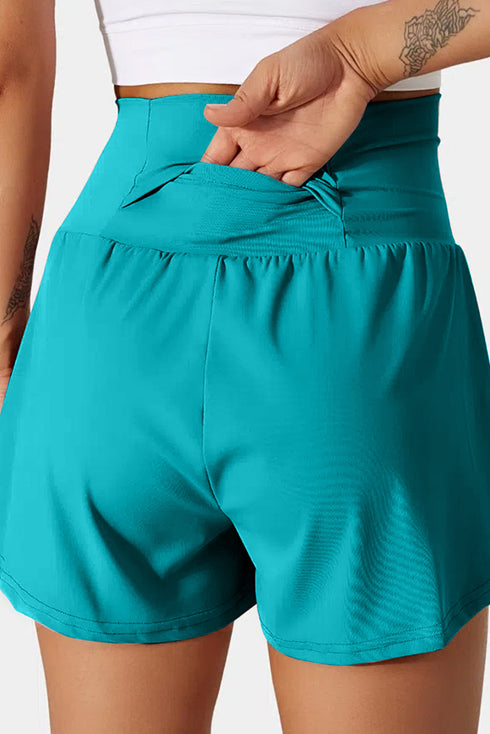 High Rise Wide Waistband Flowy Performance Shorts