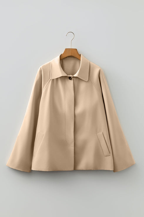 Modern Plaid Liner Patchwork Single Breasted Trench Coat