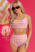 Gingham Print High Waist Two Piece Bikini Set