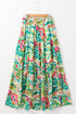 Bohemian Abstract Print High Waist Tiered Maxi Skirt