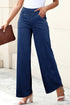 Casual Solid Loose Fit Wide Leg Jeans