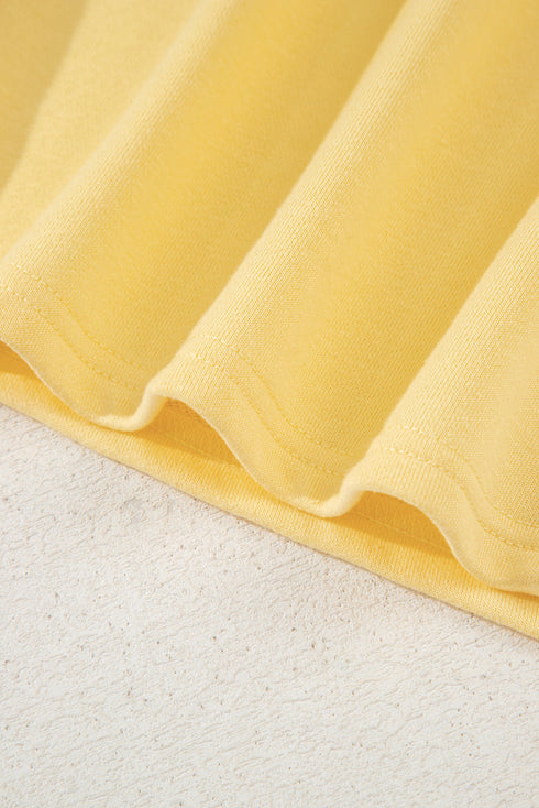 Casual Button Collar Drop Shoulder Pullover Coordinated Short Sets