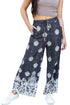 Bohemian Paisley Print Elastic Waist Wide Leg Pants