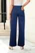 Casual Solid Loose Fit Wide Leg Jeans