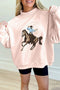Cowboy Rodeo Print Western Mock Neck Sweatshirt