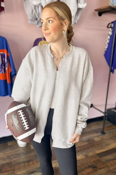 Polyester Viscose Blend Jacket Open Front Sweatshirt
