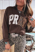 Floral Buffalo Plaid Striped Embroidered Patch Western Pullover Sweatshirt