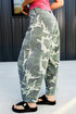 Camo Print Button Fly Straight Leg Ankle Length Jeans