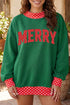 Slogan Polka Dot Pattern Trim Tunic Sweatshirt