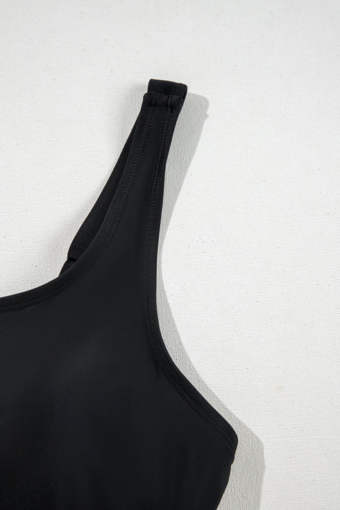 Exclusive Casual Square Neck Knotted One Piece Swimwear