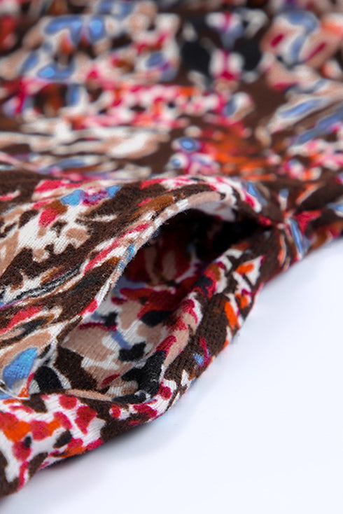 Exclusive Floral Print Stretch Knit Mini Dress