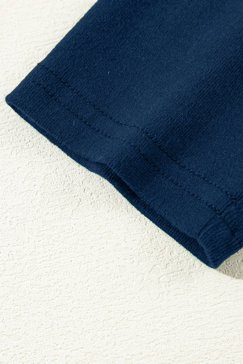 Exposed Seam Detail Crew Neck Long Sleeve Top