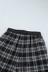 Frenchy Plaid Pattern Drawstring Waist Wide Leg Pants