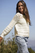 Mixed Stitch Scalloped Hem Relaxed Fit Sweater