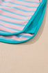 Striped Print Relaxed Fit Two Piece Short Sets