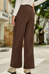 Polyester Tie Elastic Waist Soft Corduroy Pants