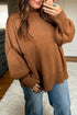 Oversized Ribbed Knit Long Sleeve Tunic Sweater